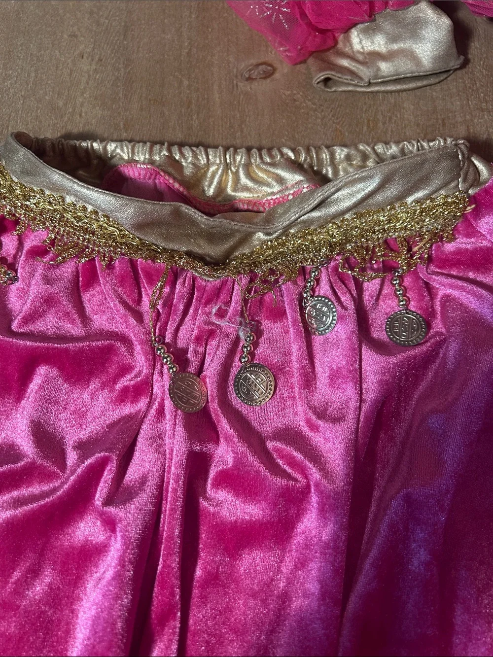 Halloween Girls' Hot Pink Princess Top and pants with Gold Accents
